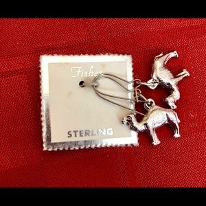 Vintage Sterling Silver Camel Earrings